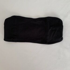 Wish & Whim Bandeau Bra Black Women Small Strapless‎ Wireless Unpadded Bralette
